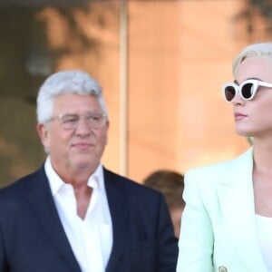 Katy Perry s'est rendue au tribunal pour répondre d'accusations de plagiat, portée par Markus Gray (aka Flame) pour sa chanson "Dark Horse" à Los Angeles, le 18 juillet 2019.