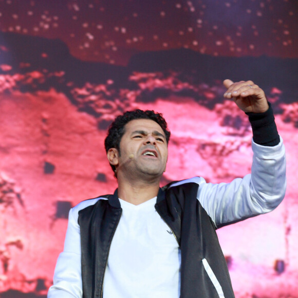 Jamel Debbouze - Les célébrités en concert pendant le festival 'Les Vieilles Charrues' à Carhaix-Plouguer en Bretagne, le 18 juillet 2019.