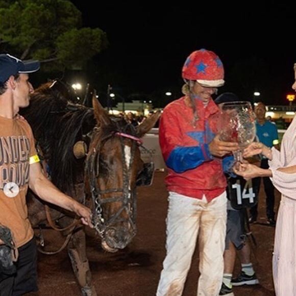 Charlene de Monaco a assisté à la course de trot "Prix Princesse Charlène de Monaco - Charity Race", le 19 juillet 2019 à l'Hippodrome de Cagnes-sur-Mer, avec son fils Jacques de Monaco et son frère Gareth Wittstock.