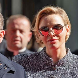 Le Prince Albert II et la princesse Charlène de Monaco avec leurs enfants le prince Jacques de Monaco et la princesse Gabriella de Monaco assistent à l'inauguration du One Monte-Carlo et de la promenade Princesse Charlène. P. Casiraghi et M.Wittstock ont également assisté à l'événement avec JL. Biamonti, D. Lambrecht et I. Harbour. Le One Monte-Carlo est un centre commercial situé au coeur de Monte-Carlo proche du célèbre casino de Monte-Carlo le 22 février, 2019 © Olivier Huitel / Pool Monaco / Bestimage