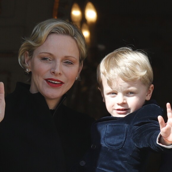 La princesse Charlene de Monaco et son fils le prince Jacques de Monaco - Célébration de la Sainte Dévote, Sainte patronne de Monaco, à Monaco le 26 janvier 2019.© Claudia Albuquerque/Bestimage