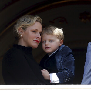 La princesse Charlene et son fils le prince Jacques de Monaco - Célébration de la Sainte Dévote, Sainte patronne de Monaco, à Monaco le 26 janvier 2019.© Jean-François Ottonello/Nice-Matin/Bestimage