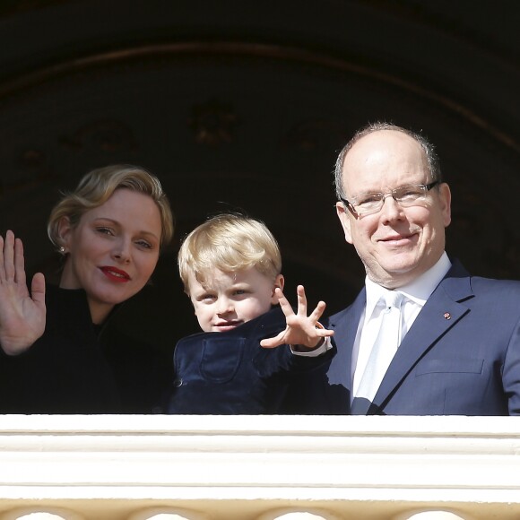 Le prince Albert II de Monaco, la princesse Charlene et leur fils le prince Jacques de Monaco - Célébration de la Sainte Dévote, Sainte patronne de Monaco, à Monaco le 26 janvier 2019.© Jean-François Ottonello/Nice-Matin/Bestimage