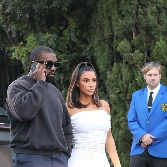 Exclusif - Kim Kardashian et son mari Kanye West arrivent à un diner privé au restaurant Crustacean à Beverly Hills, Los Angeles, le 30 juin 2019