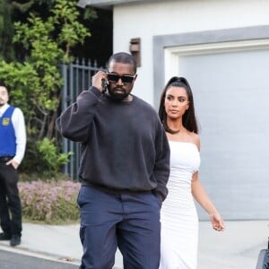 Exclusif - Kim Kardashian et son mari Kanye West arrivent à un diner privé au restaurant Crustacean à Beverly Hills, Los Angeles, le 30 juin 2019