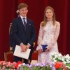 La princesse Eléonore, le prince Gabriel, la princesse Elisabeth et le prince Emmanuel de Belgique - La famille royale assiste au défilé civil et militaire, à l'occasion de la fête nationale belge, à Bruxelles. Le 21 juillet 2019. The royal family attends the civil and military parade on the occasion of the Belgian national holiday in Brussels. July 21, 2019.21/07/2019 - Bruxelles