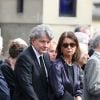 Thierry Breton et sa femme - Obseques de Antoine Veil au cimetiere du Montparnasse a Paris. Le 15 avril 2013.