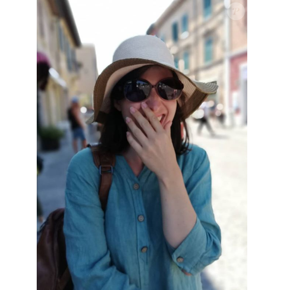 Cécile Mazéas en vacances en Italie, le 20 juillet 2019