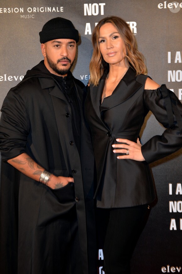 Slimane (Slimane Nebchi) et Vitaa lors de la soirée de lancement de la collection capsule "I'm not a rapper" de la marque Elevenparis (Eleven Paris) à Paris, France, le 11 avril 2019. © Veeren/Bestimage