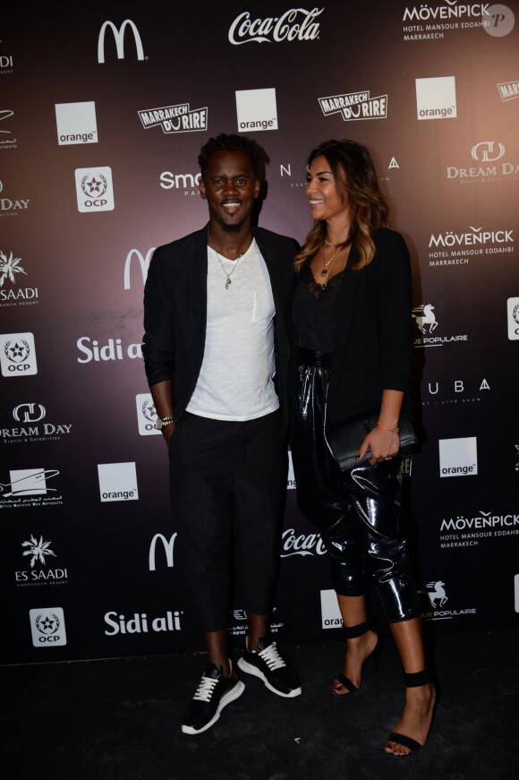 Exclusif - Black M et sa femme Léa - Fête de clôture du 9ème festival "Marrakech du Rire 2018" au Palais Bahia de Marrakech au Maroc le 15 juin 2019. Monument majeur du patrimoine culturel marocain, le Palais Bahia est un ancien palais du XIXe siècle. Véritable chef-d'oeuvre de l'architecture marocaine, le palais - devenu musée - est l'un des principaux lieux touristiques du pays. Après avoir accueilli un dîner de prestige organisé par la maison de haute-couture Christian Dior en avril 2019, c'est la seconde fois seulement que le Palais Bahia ouvre ses portes à un événement culturel international majeur avec la soirée de clôture de la 9e édition du Festival Marrakech du Rire. © Rachid Bellak/Bestimage