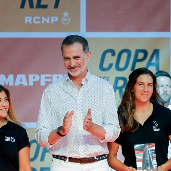 Le roi Felipe VI d'Espagne lors de la cérémonie de remise des trophées de la 38e édition de la Copa del Rey à Palma de Majorque le 3 août 2019.