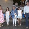 Le roi Felipe VI d'Espagne, la reine Letizia, la princesse Leonor des Asturies, l'infante Sofia et la reine Sofia sont allés dîner au restaurant "Ola de Mar" à Palma de Majorque, le 4 août 2019.