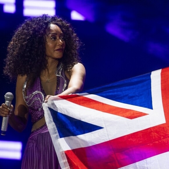 Melanie Brown (Mel B) et Geri Halliwell - Les Spice Girls en concert au Stade de Wembley dans le cadre de leur tournée "Spice World UK Tour". Londres, le 20 juin 2019.