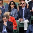 Jeff Bezos et sa compagne Lauren Sanchez assistent à la finale homme du tournoi de Wimbledon "Novak Djokovic - Roger Federer (7/6 - 1/6 - 7/6 - 4/6 - 13/12)" à Londres. Catherine (Kate) Middleton, duchesse de Cambridge, est venue remettre les trophées aux joueurs. Londres, le 14 juillet 2019. © Ray Tang/London News Pictures via Zuma Press/Bestimage