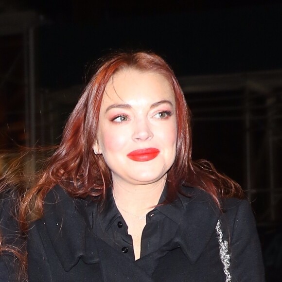 Lindsay Lohan à son arrivée dans les studios de l'émission "Watch What Happens Live" à New York. Le 9 janvier 2019.
