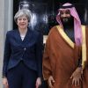 Le prince d'Arabie Saoudite Mohammed ben Salman (Salmane) Al Saoud reçu par Theresa May au 10 Downing Street à Londres, le 7 mars 2018.