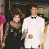 Gina Lollobrigida, accompagnée de son amant Javier Rigau Rafols, au bal de Croix-Rouge à Monaco, le 3 août 2001.