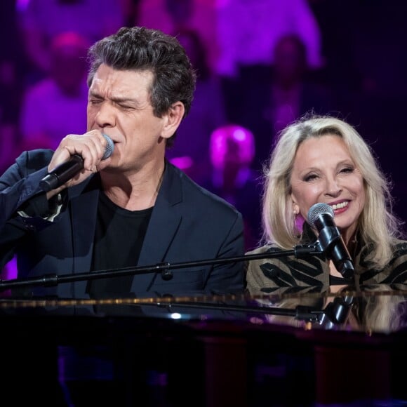 Exclusif - Marc Lavoine et Véronique Sanson - Enregistrement de l'émission "Bon anniversaire Veronique Sanson" qui a été diffusée le 26 avril 2019 sur France 3. Paris le 8 Avril 2019. © Cyril Moreau / Bestimage