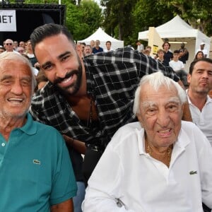 Exclusif - Jean-Paul Belmondo, Adil Rami et Charles Gérard - Gala de boxe "No Limit Episode IX" organisé par B. Asloum (ancien champion du monde de boxe) en plein air au théâtre Tivol au Cannet le 18 juillet 2019. © Bruno Bebert/Bestimage