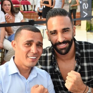 Exclusif - Brahim Asloum et Adil Rami - Gala de boxe "No Limit Episode IX" organisé par B. Asloum (ancien champion du monde de boxe) en plein air au théâtre Tivol au Cannet le 18 juillet 2019. © Bruno Bebert/Bestimage