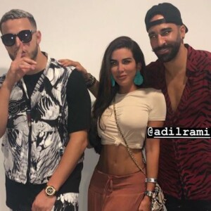 Adil Rami en backstage avec DJ Snake après son concert à Cannes le 10 août 2019.