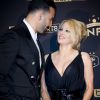 Adil Rami et Pamela Anderson au photocall de la 28ème cérémonie des trophées UNFP (Union nationale des footballeurs professionnels) au Pavillon d'Armenonville à Paris, France, le 19 mai 2019.