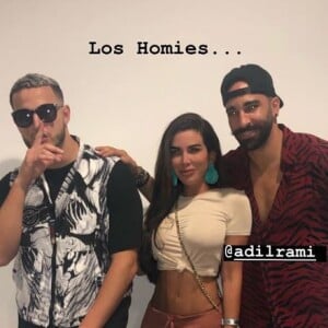 Adil Rami en backstage avec DJ Snake après son concert à Cannes le 10 août 2019.