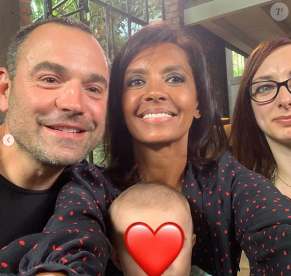 Karine Le Marchand prend la pose avec Sébastien et Emilie de "L'amour est dans le pré" saison 12. Les amoureux présentent leur bébé, une petite Giulia ! Une jolie photo de famille publiée le 5 juin 2019 sur Instagram.