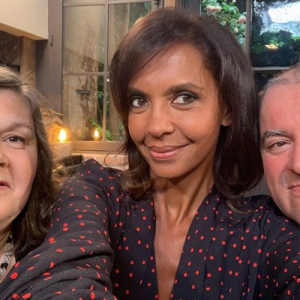 Karine Le Marchand entourée de Jean-Marc et François de "L'amour est dans le pré" saison 12 (M6), le 4 juin 2019 sur Instagram.