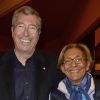 Patrick Balkany et sa femme Isabelle - Députés et sénateurs à la pièce de théâtre "La Candidate" avec Amanda Lear à La Michodière à Paris. Le 27 avril 2016.