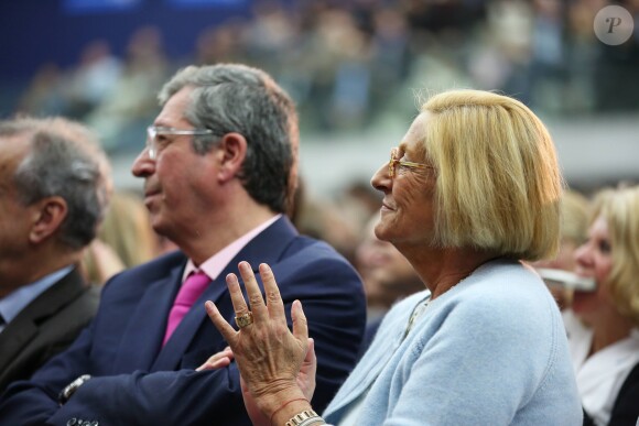 Patrick et Isabelle Balkany assistent au meeting de Nicolas Sarkozy à Boulogne-Billancourt le 25 novembre 2014.