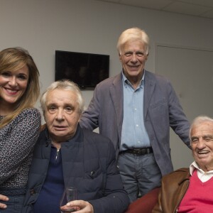 Exclusif - Victoria Bedos, Michel Sardou, Guy Bedos et Jean-Paul Belmondo - People au concert ultime de Michel Sardou pour la dernière date de son spectacle "La dernière danse" à la Seine Musicale à Boulogne-Billancourt le 11 avril 2018. Le chanteur a rassemblé plus de 400 000 spectateurs pour une tournée de 82 concerts. © Pierre Perusseau/Bestimage