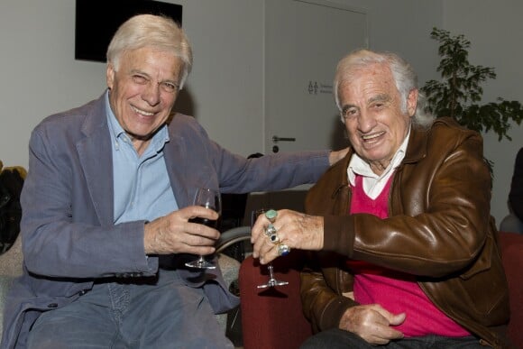 Exclusif - Guy Bedos et Jean-Paul Belmondo - People au concert ultime de Michel Sardou pour la dernière date de son spectacle "La dernière danse" à la Seine Musicale à Boulogne-Billancourt le 11 avril 2018. Le chanteur a rassemblé plus de 400 000 spectateurs pour une tournée de 82 concerts. © Pierre Perusseau/Bestimage