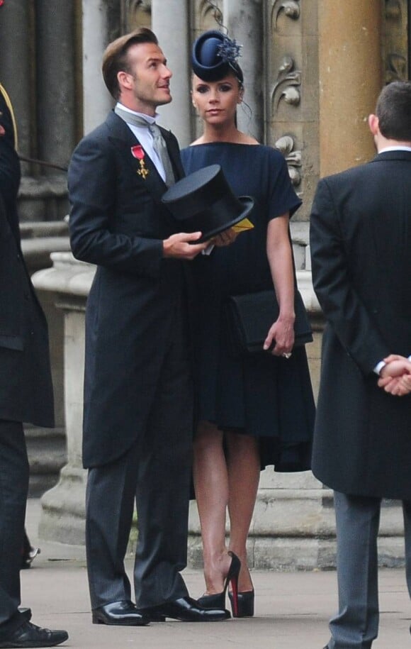 David et Victoria Beckham, déjà douze ans de mariage ! Ici, lors du mariage de Kate et William en avril 2011