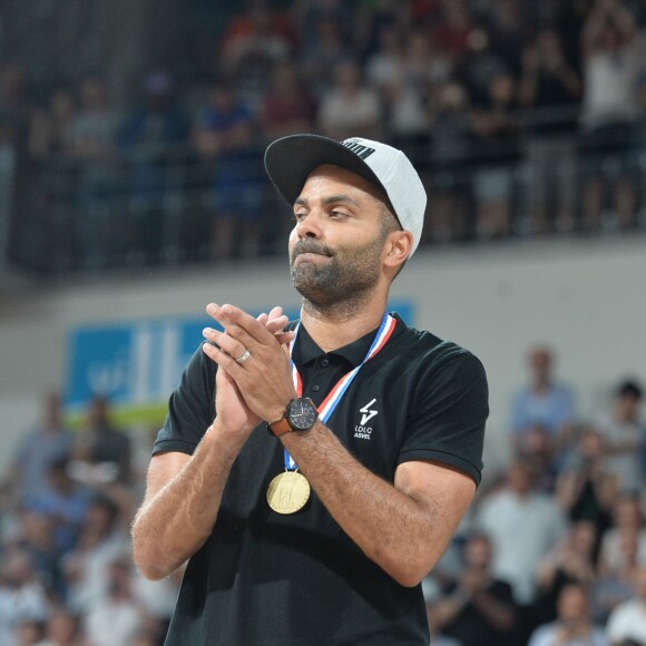 Tony Parker - L'ASVEL s'offre un 19ème titre en s'imposant lors du match 5 de la Finale Élite de Basket-ball face à Monaco, à l'arena Astroballe de Villeurbanne, France, le 25 juin 2019. © Frédéric Chambert/Panoramic/Bestimage