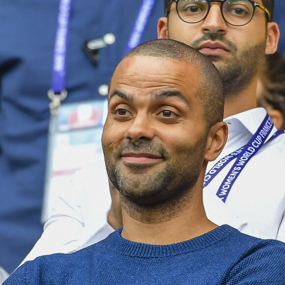 Tony Parker dans les tribunes lors de la 8ème de finale de la Coupe du Monde Féminine de football opposant la France au Brésil au stade Océane au Havre, France, le 23 juin 2019. la France a gagné 2-1a.P. © Pierre Perusseau/Bestimage