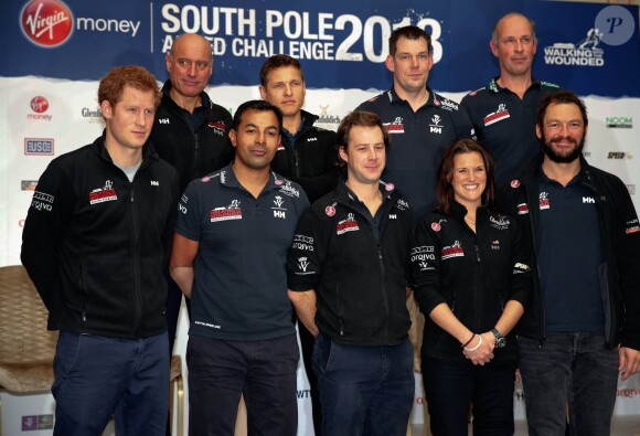 Le prince Harry a donne une conference de presse pour les membres de l'equipe de "Walking With The Wounded South Pole Allied Challenge 2013" a Londres. Le 21 janvier 2014