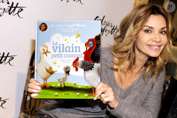 Exclusif - Ingrid Chauvin dédicace son nouveau livre-CD "Le vilain petit canard" de la collection "Les contes d'Ingrid Chauvin" aux Galeries Lafayette Haussmann à Paris, France, le 23 novembre 2018. © Cédric Perrin/Bestimage