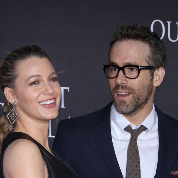 Blake Lively, son mari Ryan Reynolds lors de la première de "A Quiet Place" au Loews Lincoln Square à New York. Le 2 avril 2018.