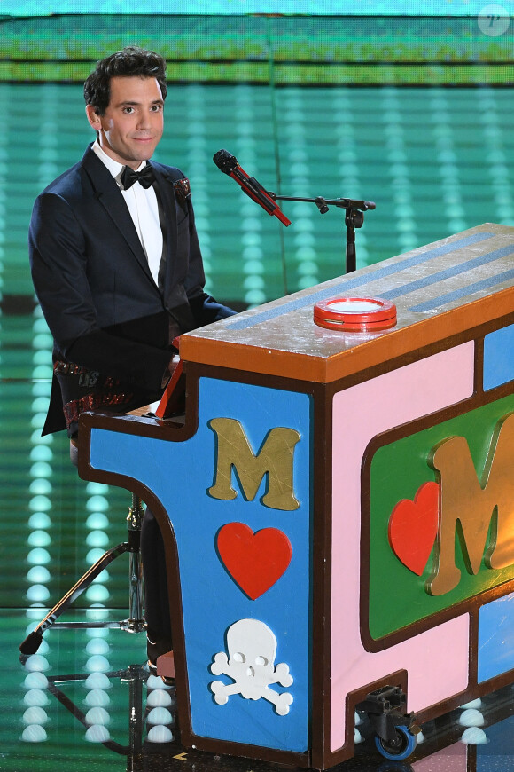 Mika lors de la 67e édition du Festival de la Chanson de Sanremo. Italie, le 9 février 2017.