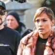 Jennifer Lopez, Constance Wu - Sur le tournage du film Hustlers au cimetière de Woodlawn, New York, le 2 avril 2019.