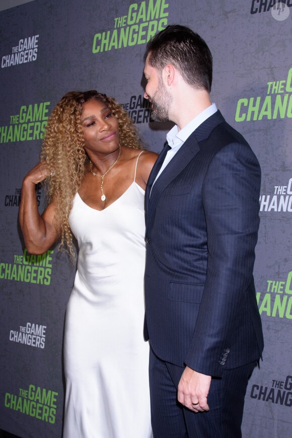 Serena Williams accompagne son mari Alexis Ohanian à l'avant-première du documentaire "The Games changers" organisée à Regal Battery Park, à New York, le 9 septembre 2019.