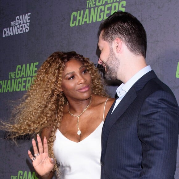 Serena Williams accompagne son mari Alexis Ohanian à l'avant-première du documentaire "The Games changers" organisée à Regal Battery Park, à New York, le 9 septembre 2019.