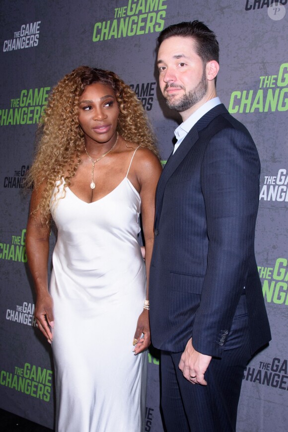 Serena Williams accompagne son mari Alexis Ohanian à l'avant-première du documentaire "The Games changers" organisée à Regal Battery Park, à New York, le 9 septembre 2019.