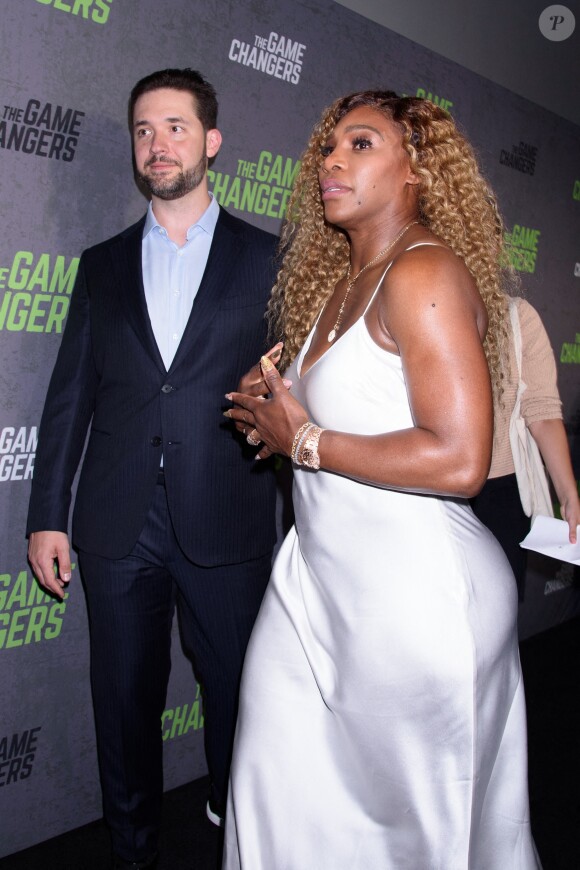 Serena Williams accompagne son mari Alexis Ohanian à l'avant-première du documentaire "The Games changers" organisée à Regal Battery Park, à New York, le 9 septembre 2019.
