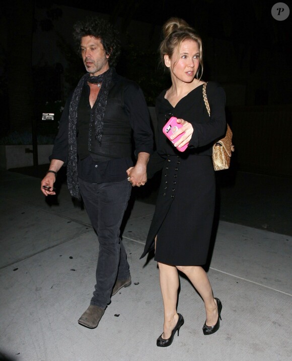 Renee Zellweger et son petit-ami le rocker Doyle ont dîné au restaurant Cecconi à West Hollywood, le 20 mai 2014.