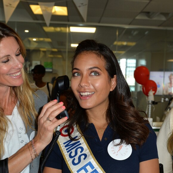 Sophie Thalmann,Vaimalama Chaves, Miss France 2019 et Camille Cerf à l'opération Charity Day chez Aurel BCG partners à Paris le 11 septembre 2019. © Veeren / Bestimage 11/09/2019 - Paris