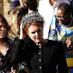 La princesse Eugenie d'York et sa mère Sarah Ferguson au mariage d'Ellie Goulding et Casper Jopling le 31 août 2019 à York.