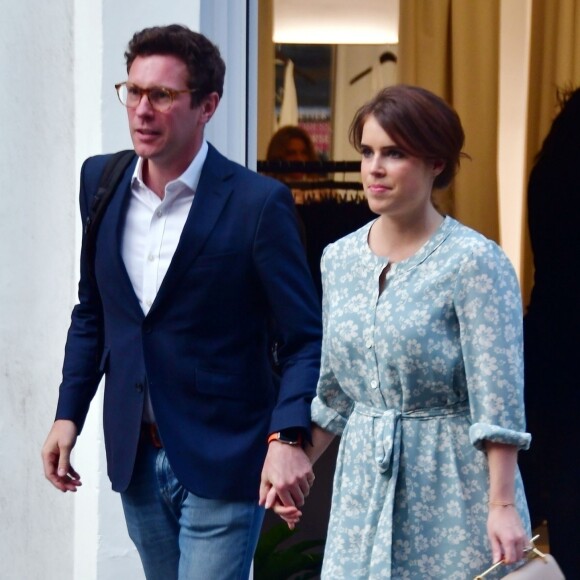 Exclusif - La princesse Eugenie d'York et son mari Jack Brooksbank vont faire du shopping chez la créatrice Misha Nonoo, amie de Meghan Markle, à Londres le 6 juin 2019
