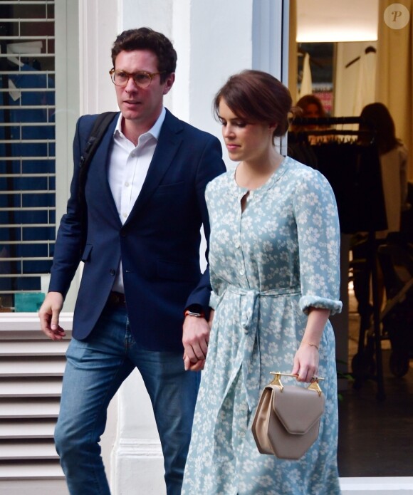 Exclusif - La princesse Eugenie d'York et son mari Jack Brooksbank vont faire du shopping chez la créatrice Misha Nonoo, amie de Meghan Markle, à Londres le 6 juin 2019